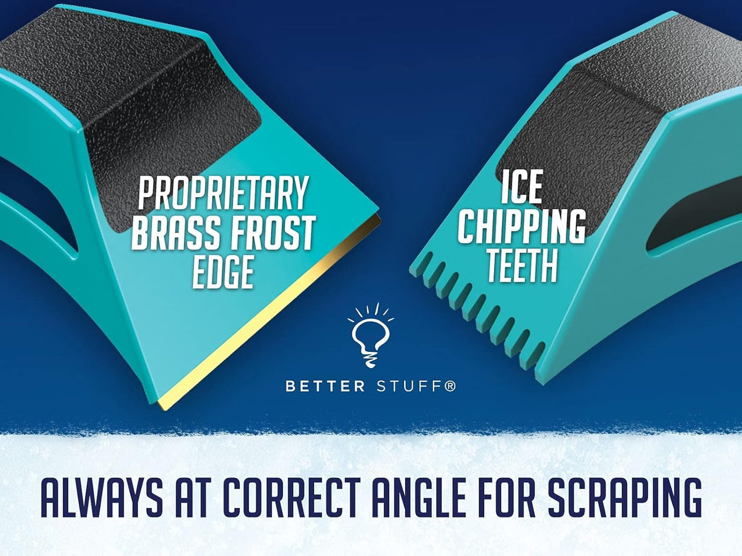 The Better Ice Scraper for Car Windshield | Fast, Efficient, Ergonomic | Magically Remove Ice and Frost from Auto Window | Patented Shape Shifting Technology | Durable Brass Edge | Compact | Pack of 1
