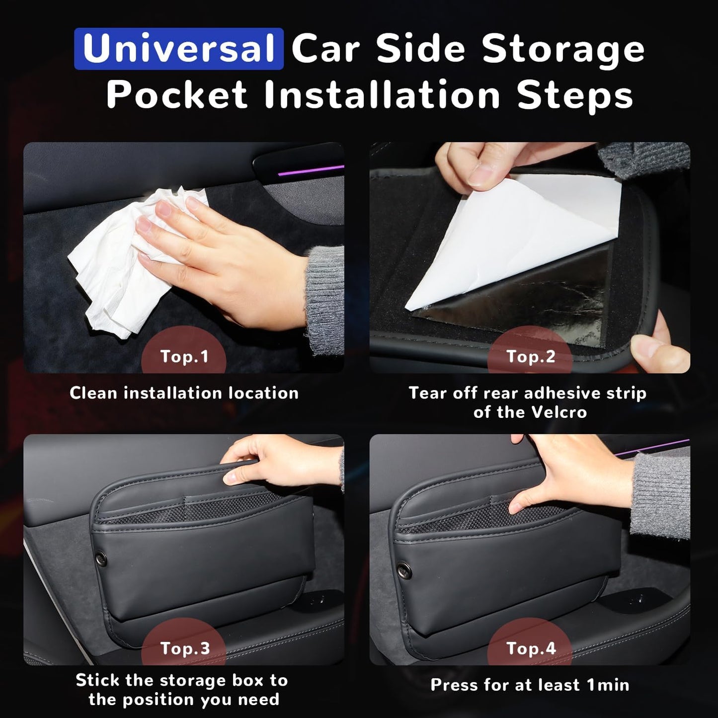 MARCHFA Car Seat Side Pocket Organizer Car Pocket Pouch for Seat, Door, Console, Car Seat Gap Filler Organizer Multifunctional Car Organizer Accessories for Phone Sunglasses Keys Cards (Large)