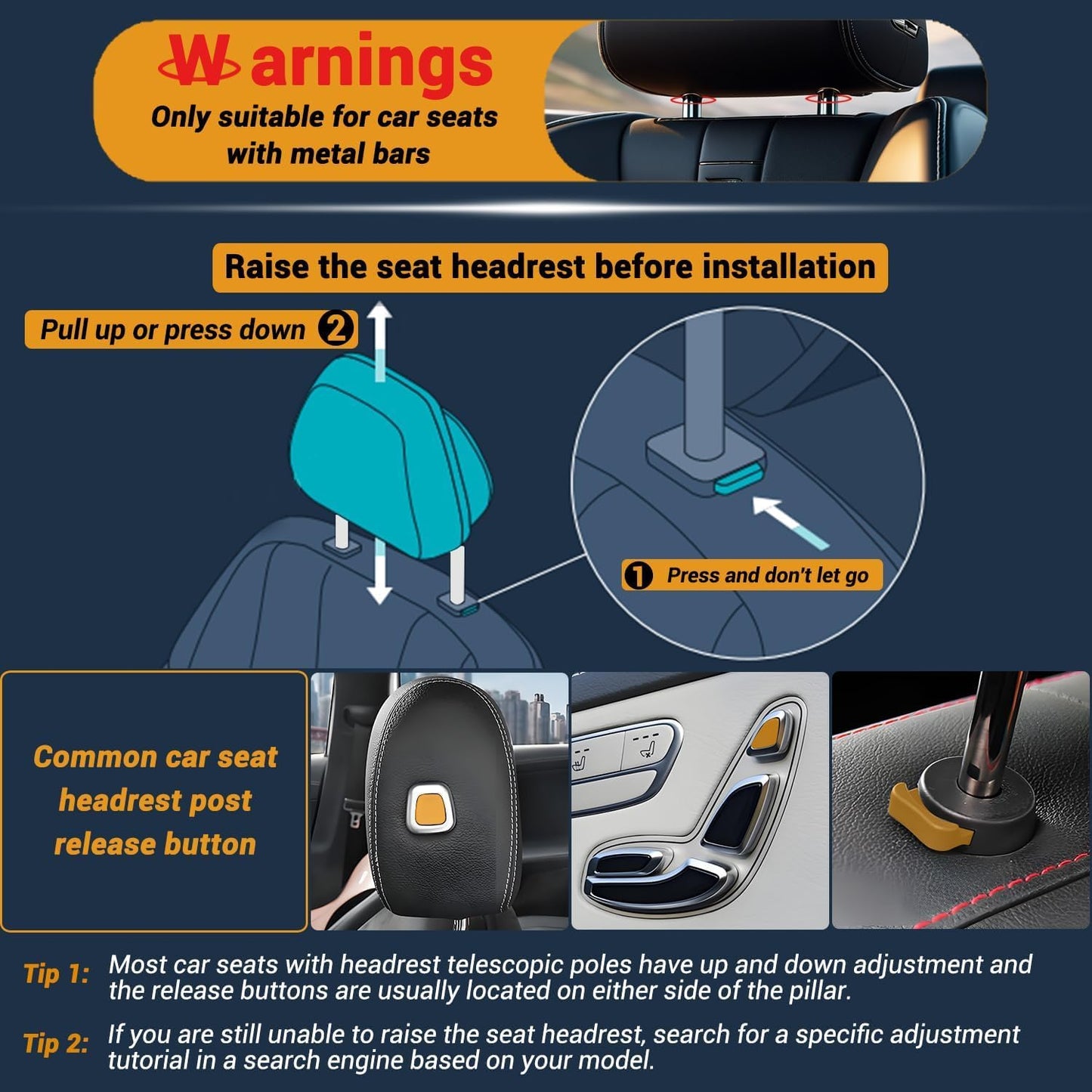 Car Back Seat Tray Table - Stable Foldable Auto Backseat Food Trays Desk for Rear Passenger Road Trip Eating & Work, Multifunctional Adjustable Travel Tray with Phone Drink Holder for Laptop iPad