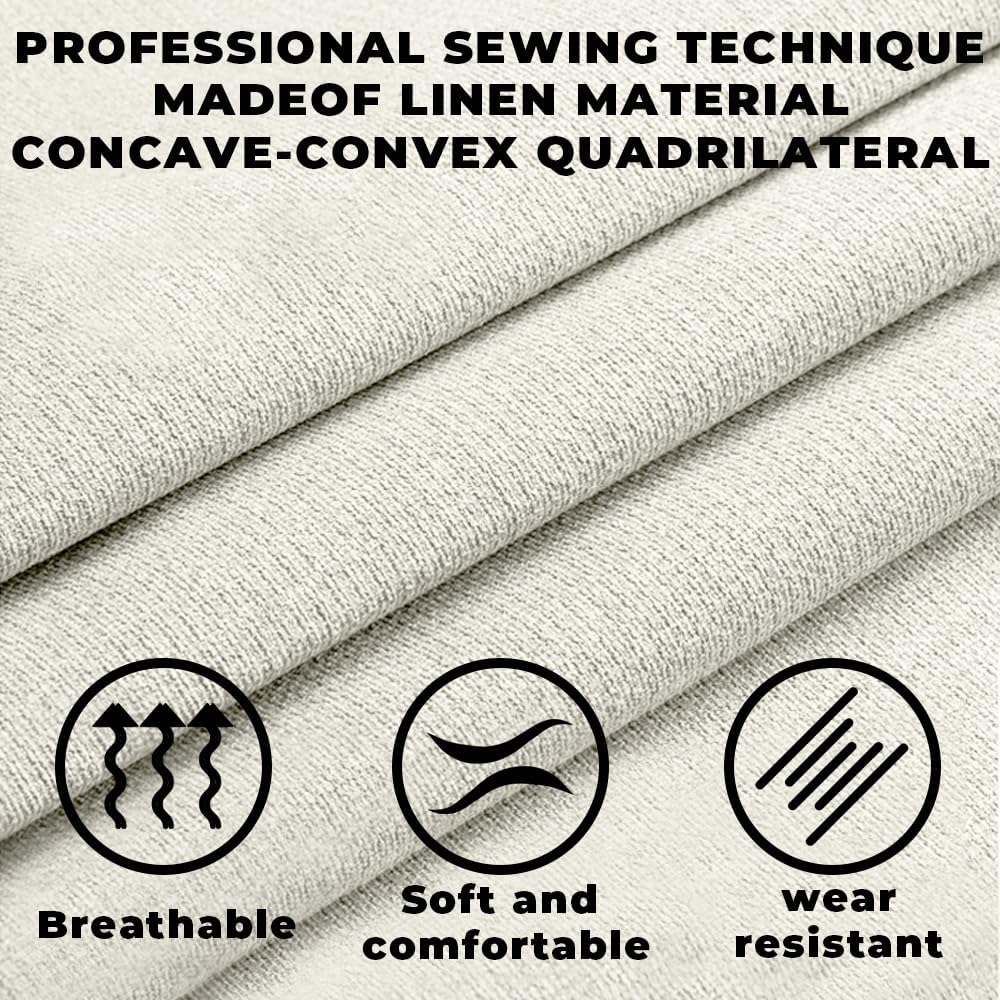 Partsable 2PCS Linen Car Seat Covers Front Seats,Breathable Cloth Fabric Car Seat Protector - Universal Cloth Seat Covers Fit for Cars, Vans, SUVs, Trucks and for All Seasons - Beige