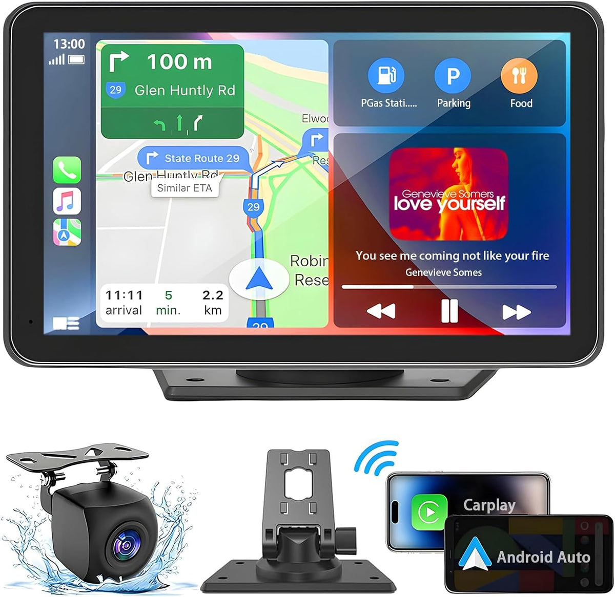 Carplay Screen for Car 7" with Wireless Apple CarPlay & Android Auto
