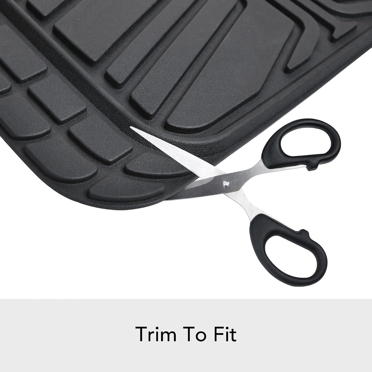 Amazon Basics 2-Piece Premium All-Season Anti-Slip Rubber Floor Mats for Cars, SUVs and Trucks, Universal Trim to Fit, Black