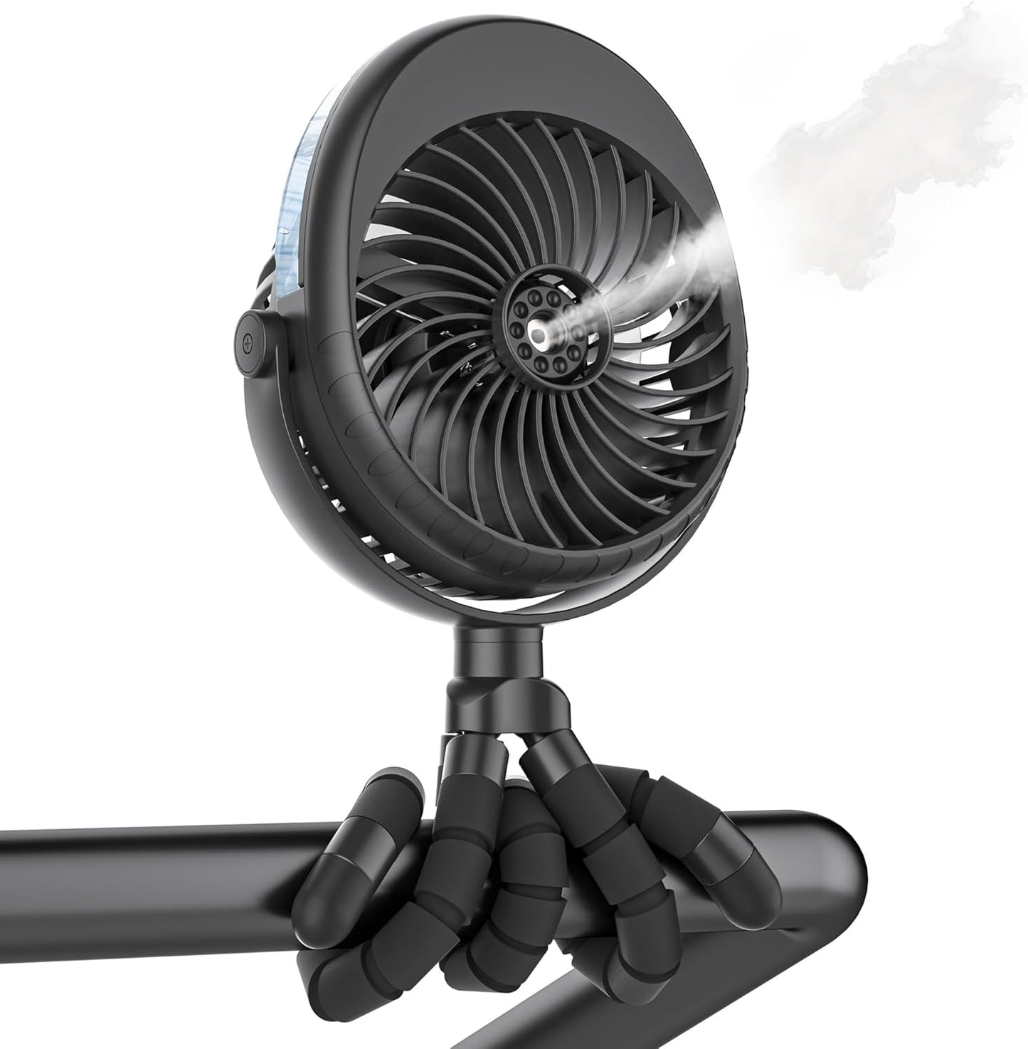 2026 Upgraded Misting Baby Stroller Fan Rechargeable, Flexible Tripod Clip for Car Seat Crib, Baby Shower Gifts & Baby Registry Search, Newborn Essentials for Beach Travel, Disney Summer Essentials
