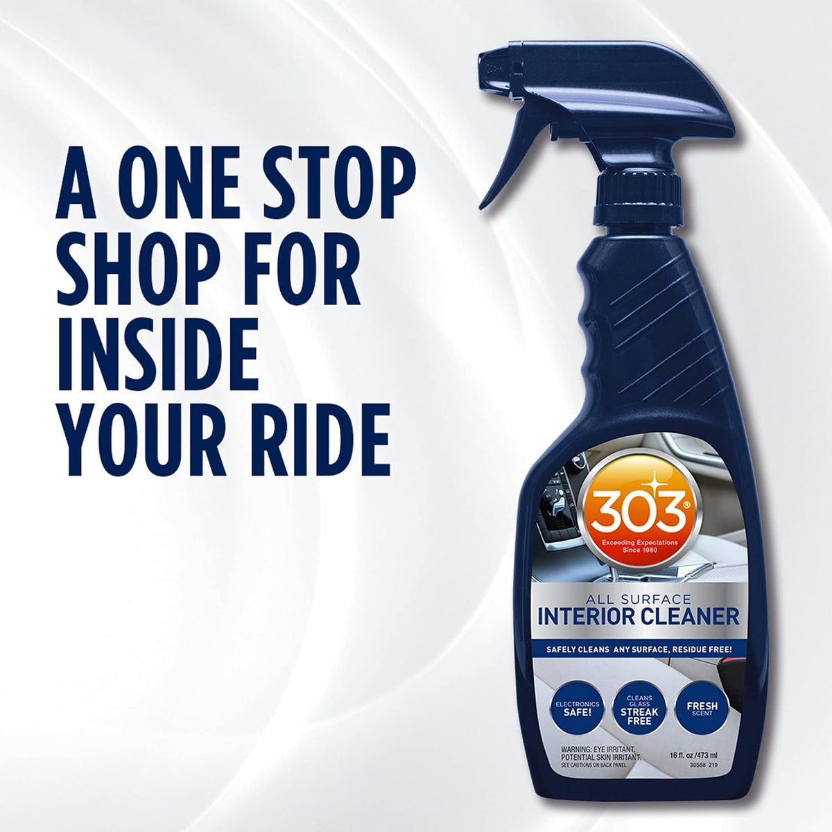 303 Interior Cleaner for Dash, Glass & Screens, 16 oz | Cleans interior surfaces with a residue-free finish. Safe on touchscreens, LCDs, and glass.
