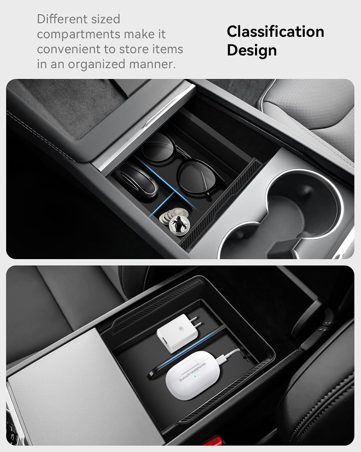 for 2026 Tesla Model Y/3/YL Center Console Organizer Tray 4PCS