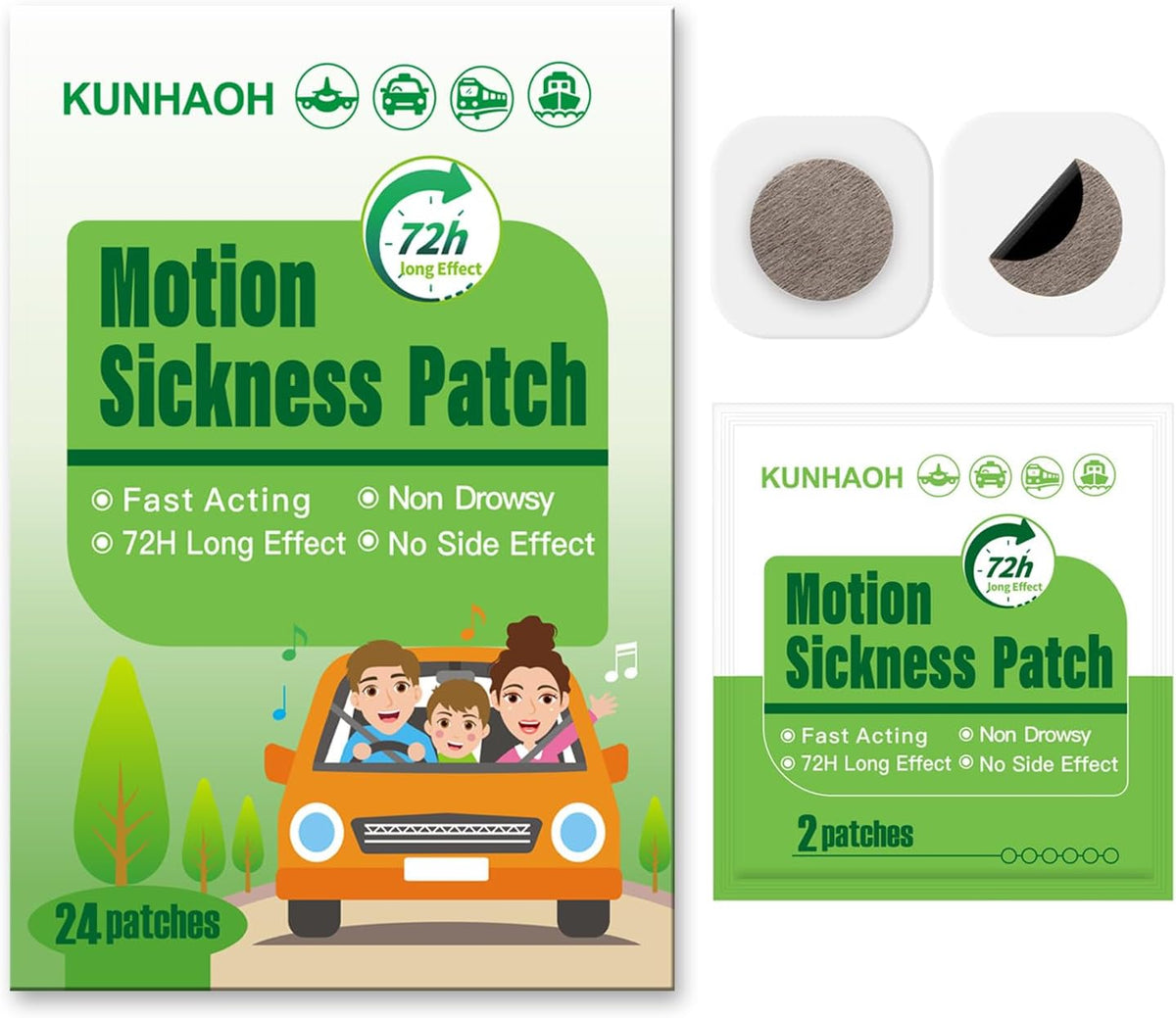 2026 New Motion Sickness Patches Non-Drowsy,100% Natural Herbal,Waterproof