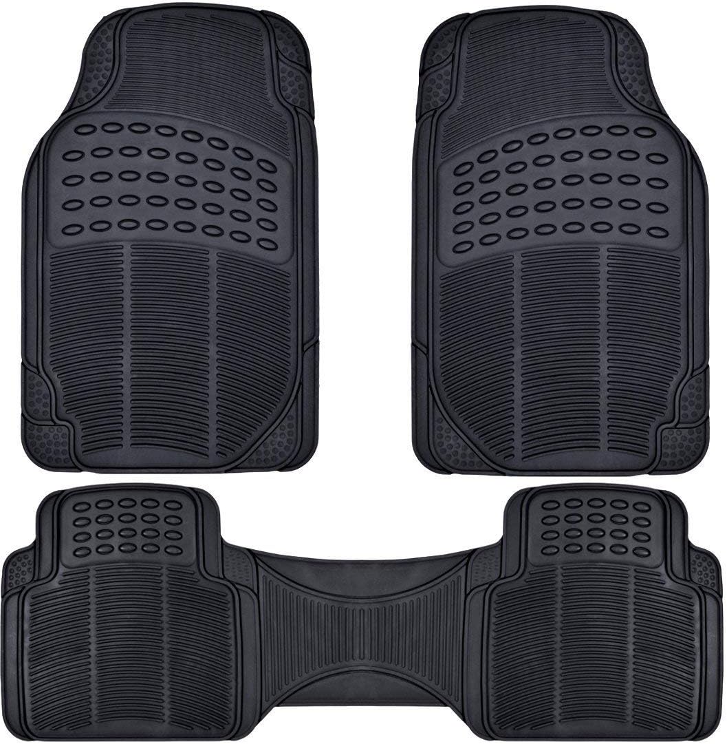FlexTough Contour Liners - Deep Dish Heavy Duty Rubber Floor Mats for Car SUV Truck & Van - All Weather Protection - Odorless (Original)