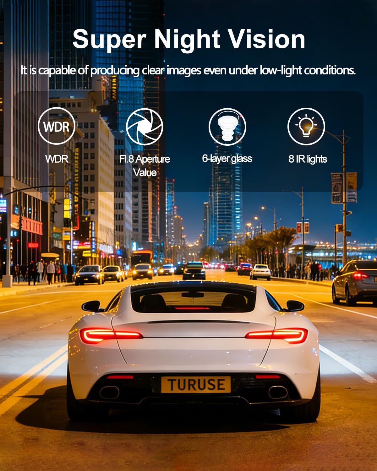 4 Channel Dash Cam,360 Degree, Front and Rear Inside Dash Cam for Cars, APP Control, Built-in WiFi,8 IR Night Vision, Parking Mode, Loop Recording, Fre 64G SD Card, Voice Control,3K+1080P x3
