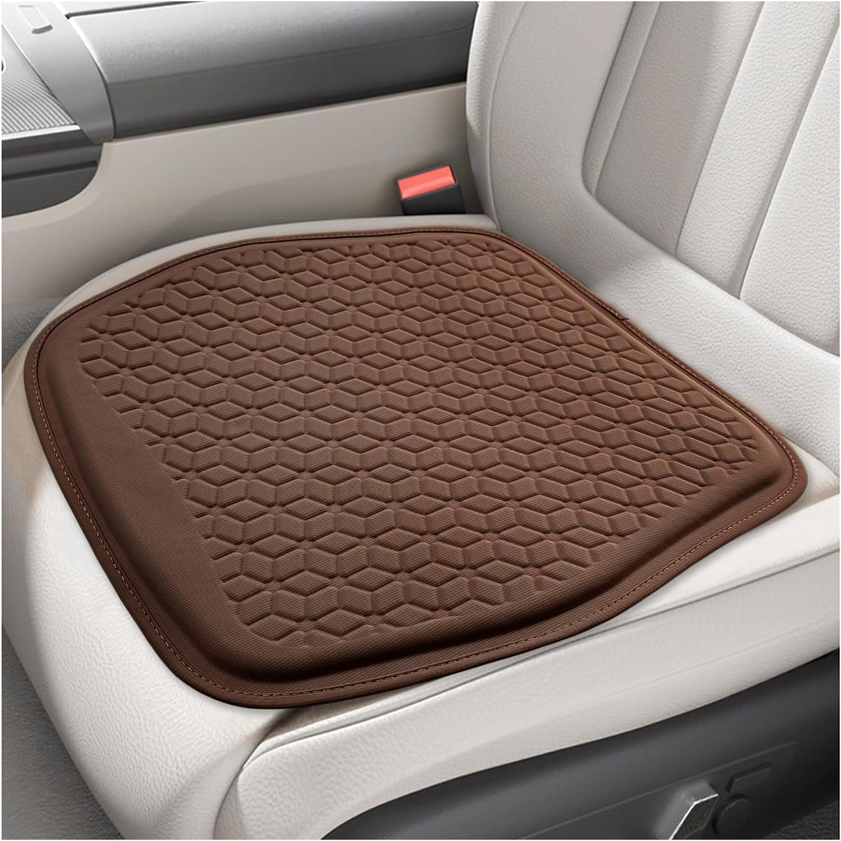 Gel Car Seat Cushion, Non-Slip Front Seat Bottom Cushion Pad, Brown