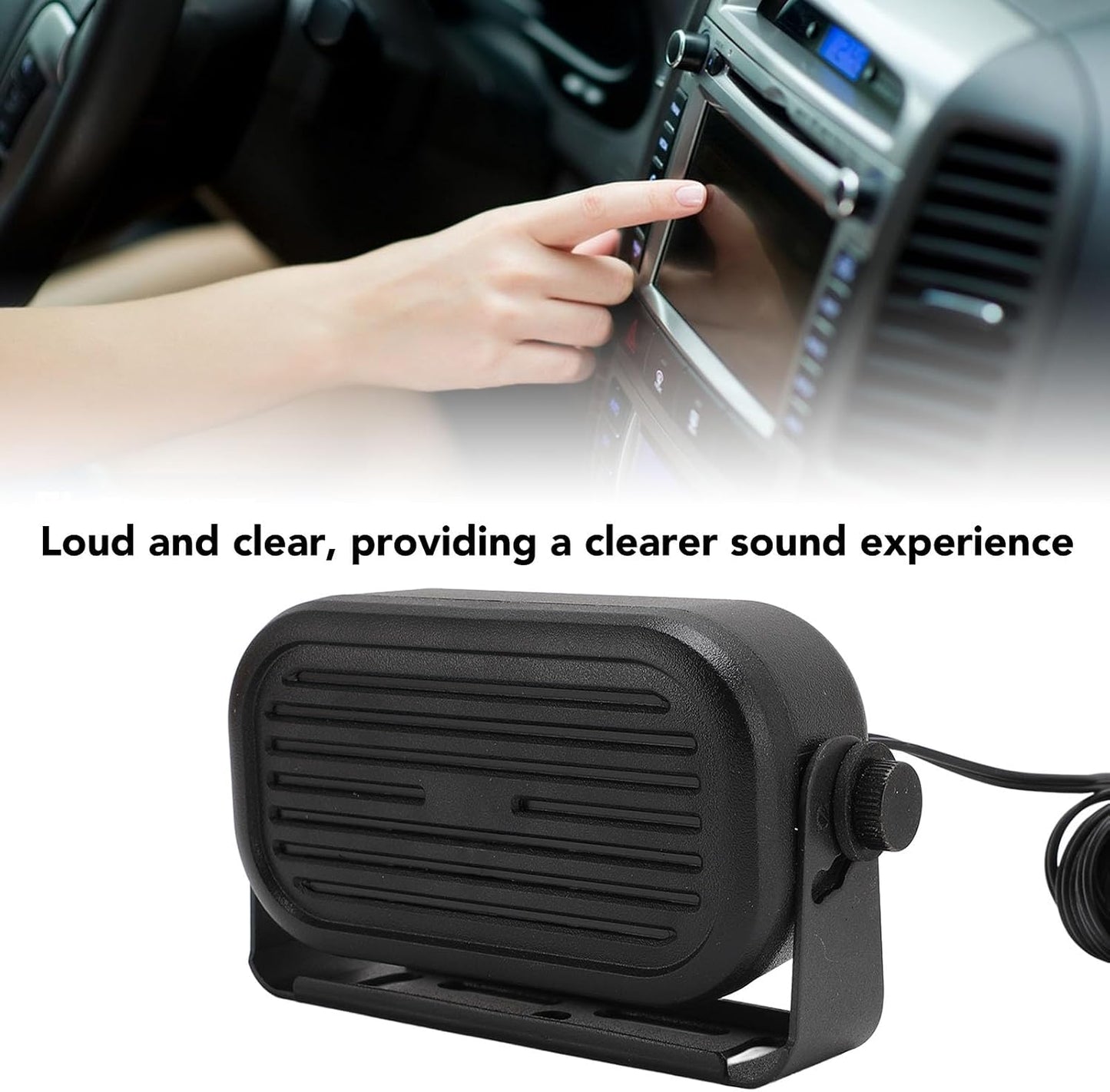 3.5mm Car External Speaker for CB Radio Ham Radio, Mini External Speaker with 14.76ft Cable, Loud Clear Sound for Mobile Transceiver Scanner, 5W 7W Compact Speaker