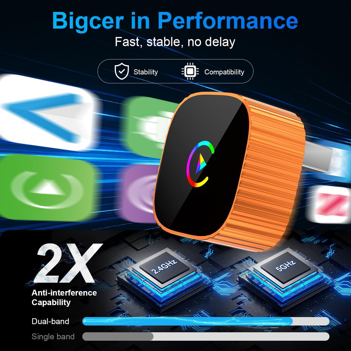 2026 Mini Wireless CarPlay & Android Auto Dongle for OEM Wired Cars 2016+