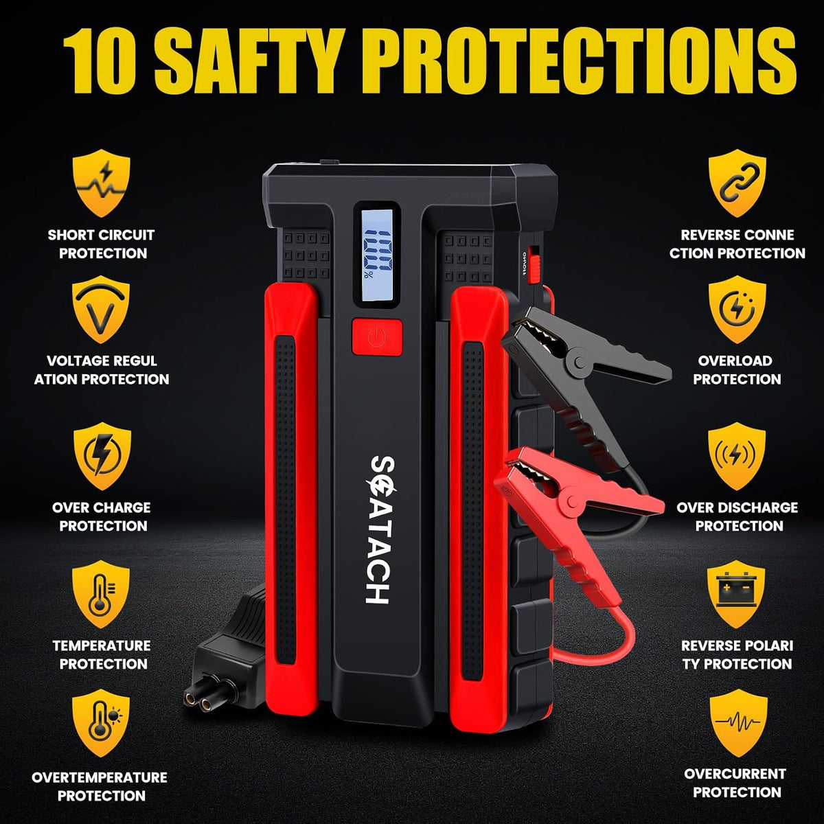 Scatach 6000A Car Battery Jump Starter,12V Car Jumper Starter Portable