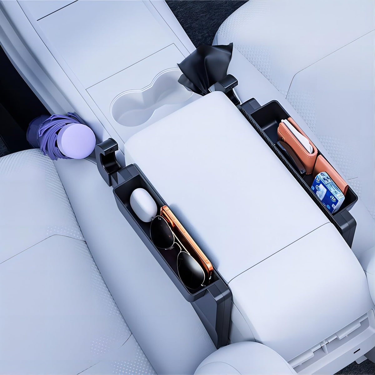 Carbon Fiber Foldable Car Steering Wheel Desk Gap Filler for Round Steering Wheels