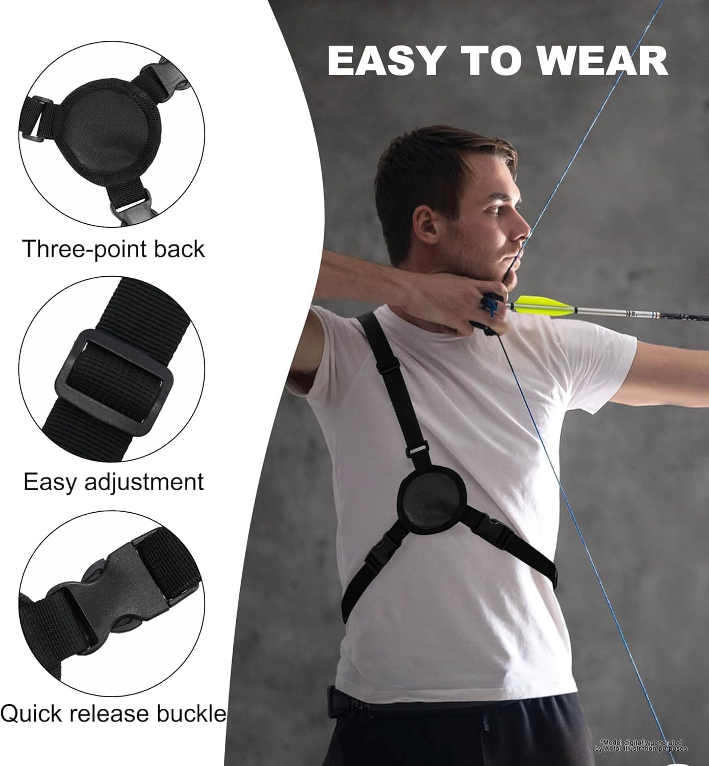 Lightweight Back Arrow Quiver, Holds 22-28 Arrows, Molle System, Adjustable 3-Point Carry, Ideal for Target Practice & Training (Left/Right Hand)