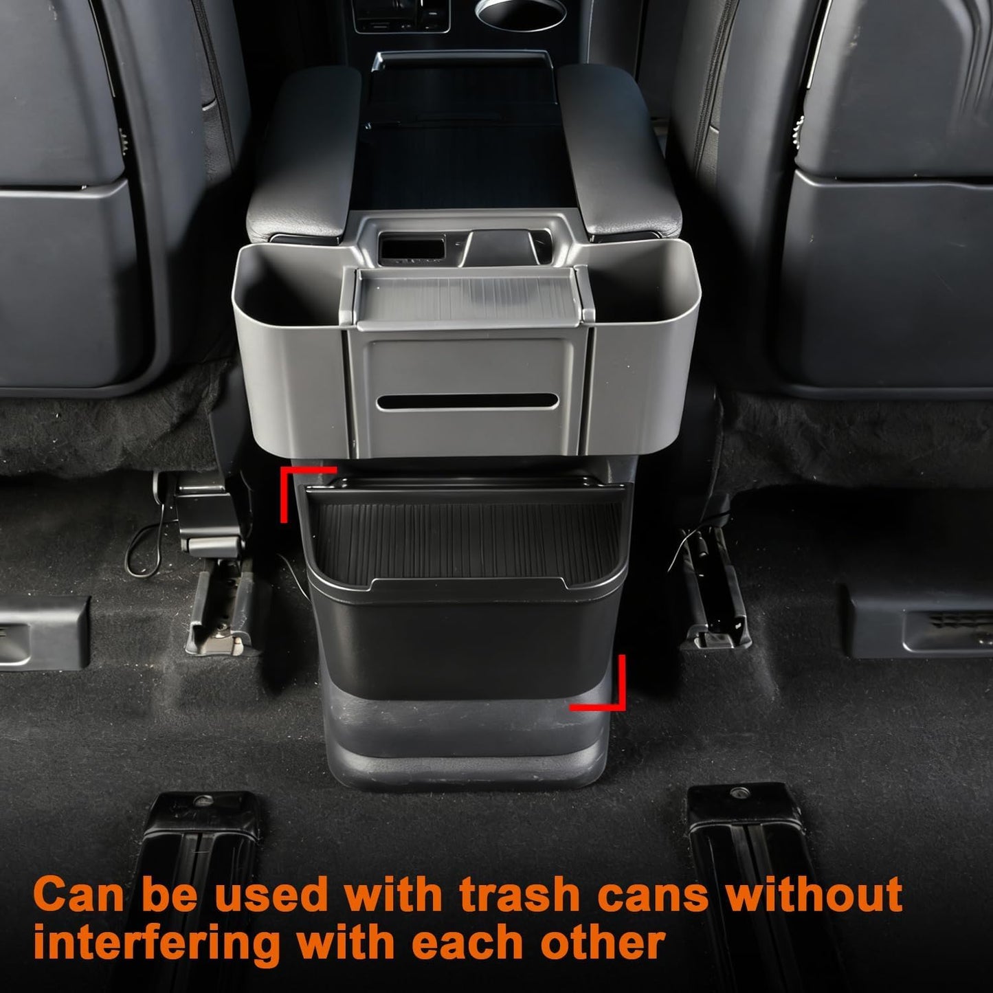 JYCDC Rear Armrest Storage Box Compatible with Toyota Sienna 2022–2026, 2nd Row Armrest Organizer for Center Console Area, Interior Accessories