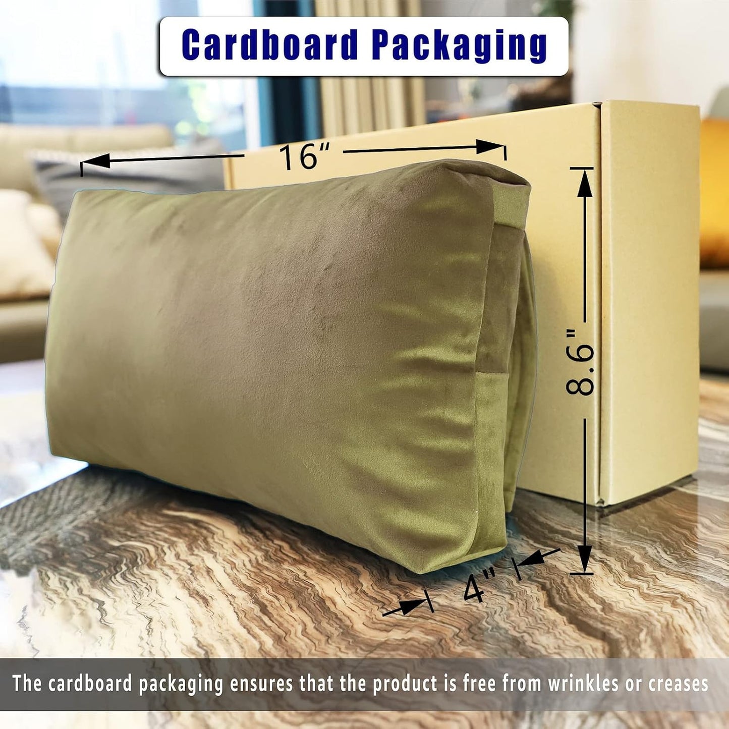 Non-Slip Head Pillow for Recliners - Neck Support Cushion with Velvet Cover for Pain Relief at Home, Office and Travel (Camel)