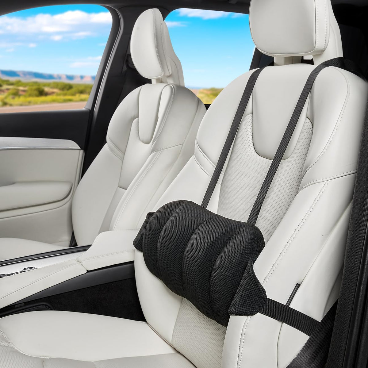 Lumbar Support Pillow for Car,Adjustable Back Support for Car Seat