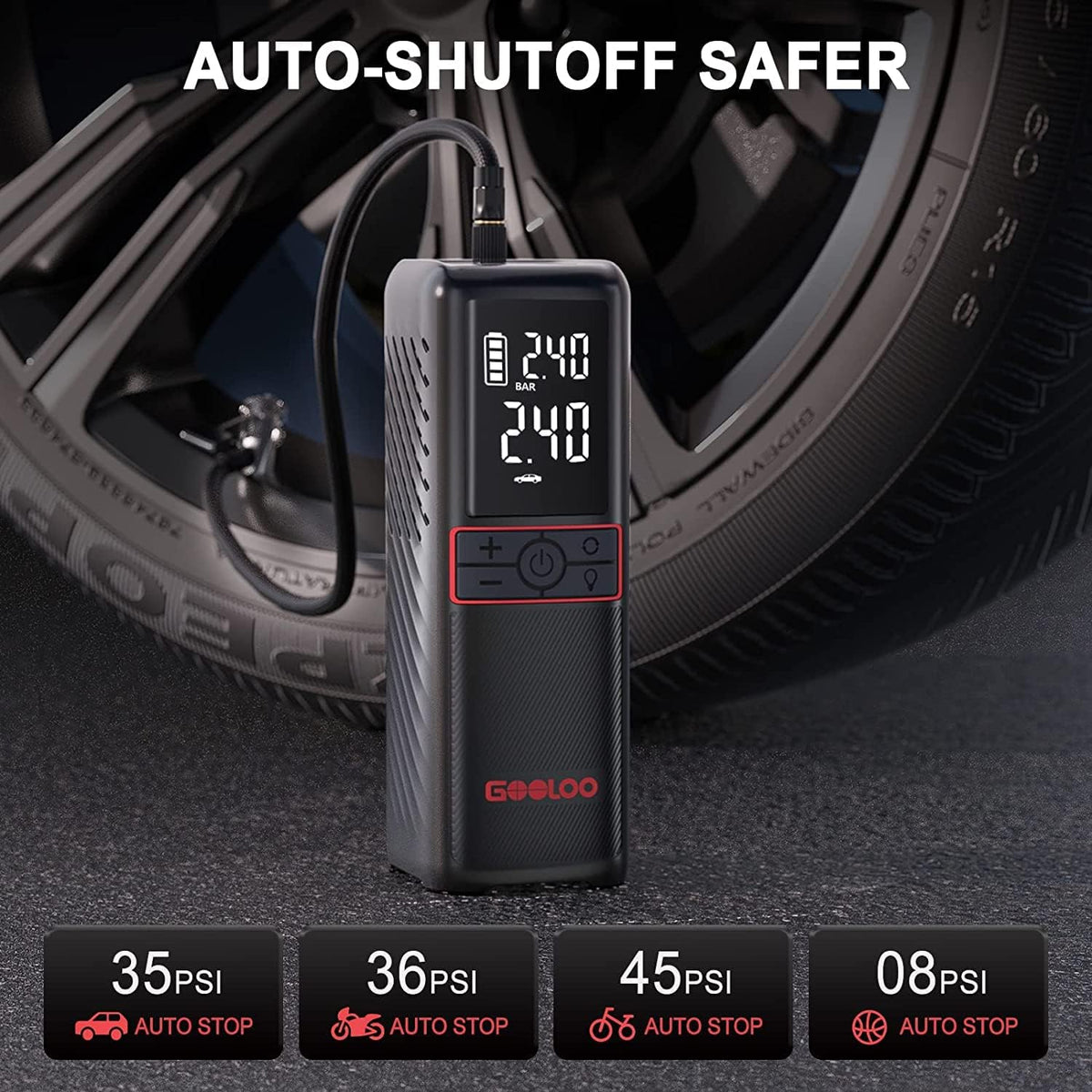 GOOLOO GT160 Tire Inflator Portable Air Compressor for Car Motorcycle Bike Ball & GT4000S Car Battery Charger Jump Starter for 12 Volt Automotive Batteries