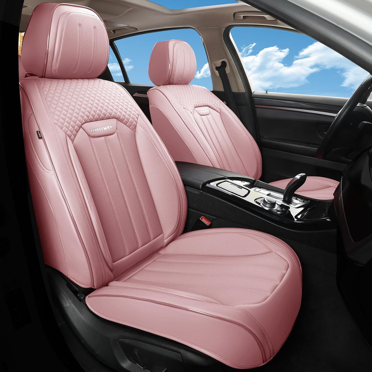 Car Seat Covers Full Set, Leather Seat Cover for Cars, 5 Seats Waterproof Automotive Seat Covers Fit Toyota Rav4 Camry Corolla Cruze CRV Accord, Black