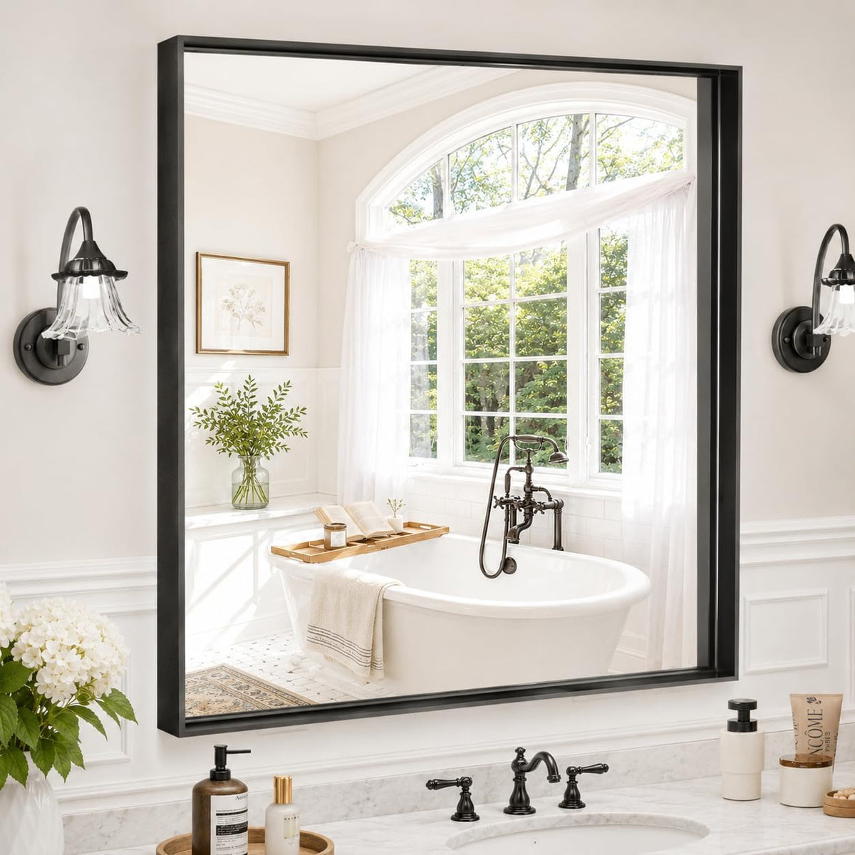 36”x 36” Bathroom Mirrors for Over Sink, Black Vanity Mirrors