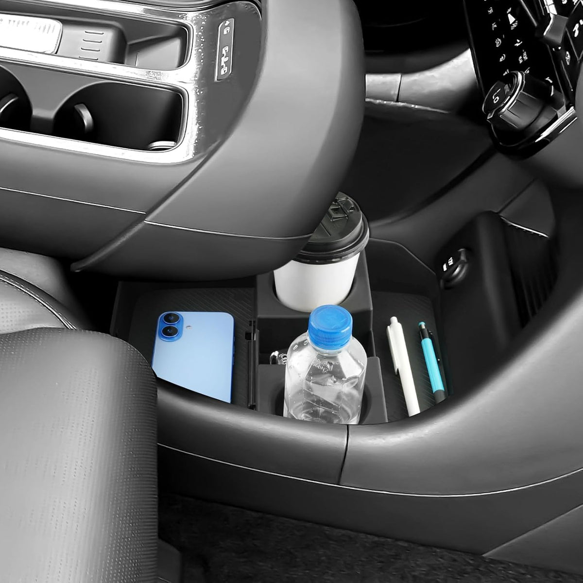 (2Pack) 2026 2027 Palisade Center Console Organizer for Hyundai Palisade (Only fit Calligraphy) (Lower+Console Organizer), Durable &Anti-Slip ABS Console Tray Insert 2026 Palisade Accessories