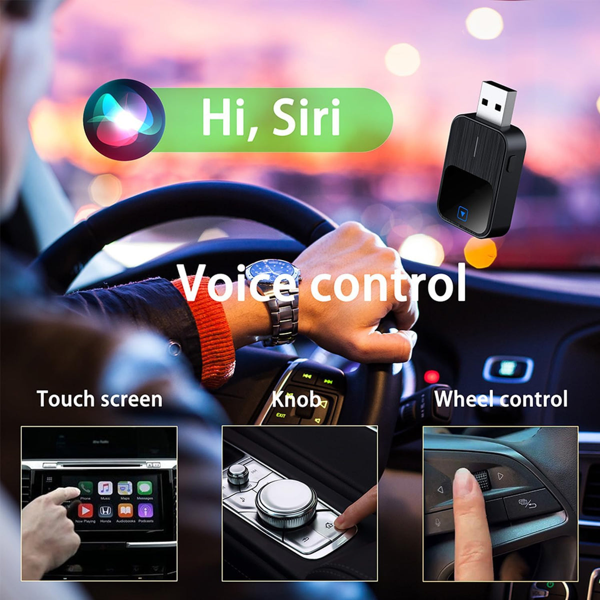 Sehawei Wireless CarPlay Android Auto Adapter 2-in-1