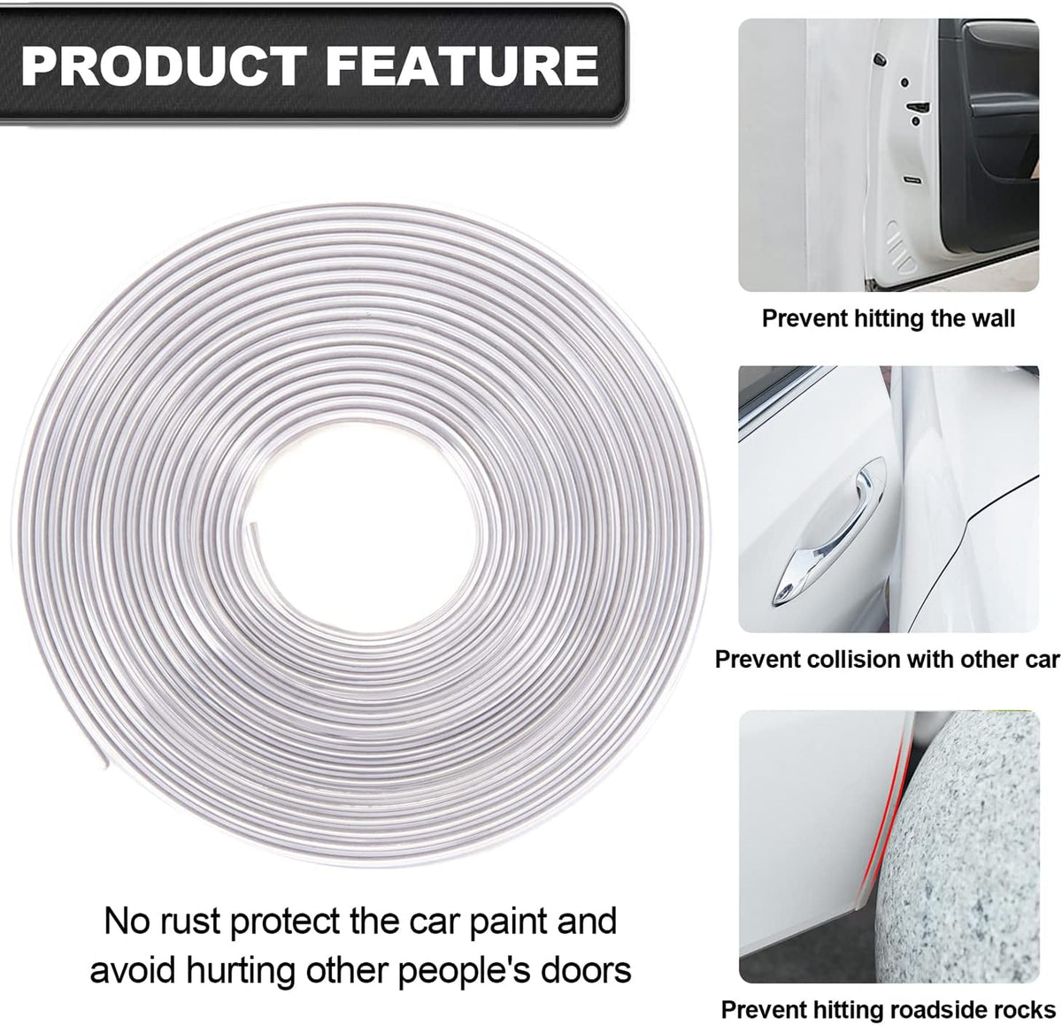 Transparent Widen Car Door Protector, 32.8FT