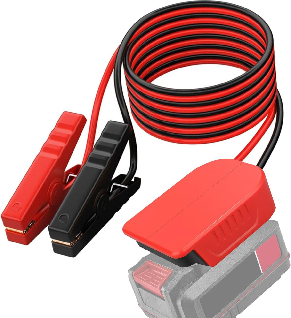 Jumper Cable Clamps Kit for Bauer 20V Battery Jumper Starter Automotive Booster Cables 6Ft 12AWG Power Tool Line for Car Riding Mower Motorcycle