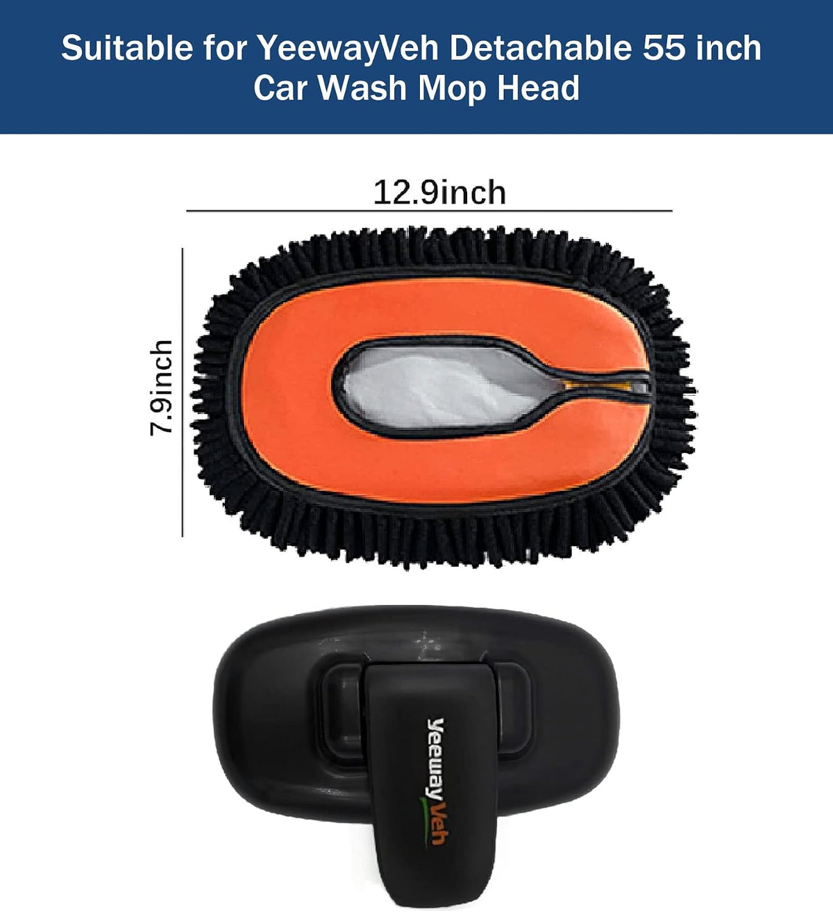 YeewayVeh Car Wash Brush Replacement Cover, Microfiber Mop, Orange