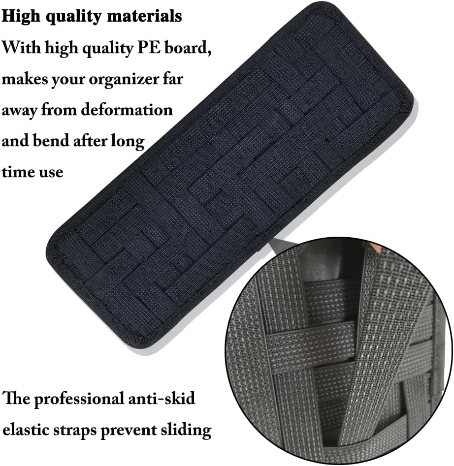 SourceTon 2 Packs Car Sun Visor Organizer, Car Visor Storage Anti-Slip Elastic Woven Board for Sunglass Holder Parking Fuel Card Digital Accessories