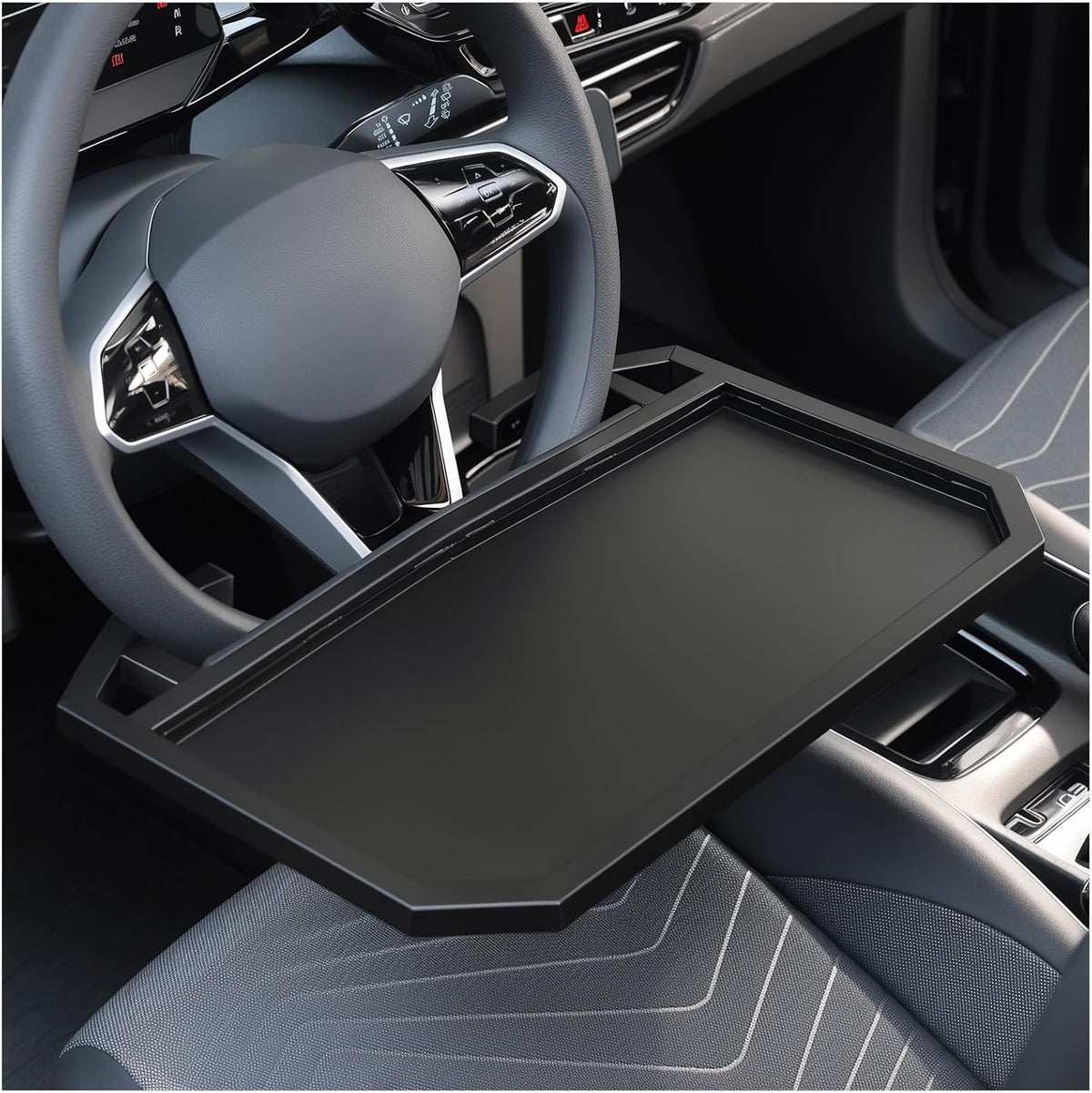 Steering Wheel Tray,Black Car Table Tray for Eating,Steering Wheel Desk for Laptop Food and Car Accessories,Fits Most Vehicles Steering Wheels