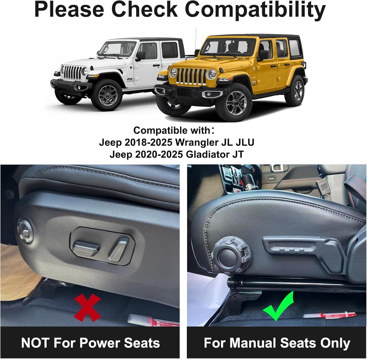 DIAMOOKY Front Under Seat Storage Organizer for Jeep Wrangler JL JLU 2018-2026 & Gladiator JT 2020 2021 2022 2023 2024 2025 2026 Accessories Hidden Center Console Organizer, 2PCS (Not for Power Seat)