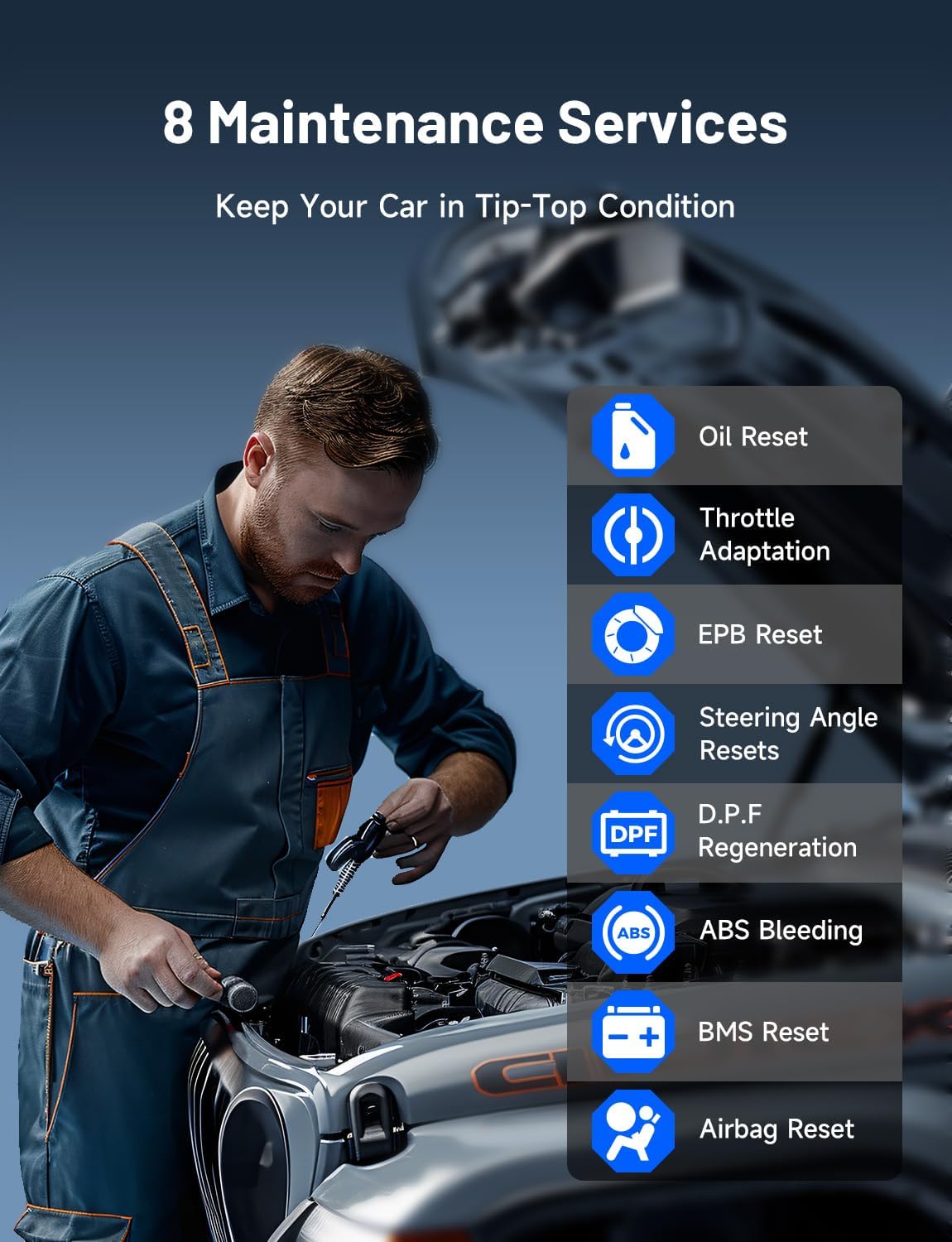 TOPDON TopScan Lite OBD2 Scanner Bluetooth, Bi-Directional All System Diagnostic Tool with AI Assistant, 8 Resets, Repair Guides, Performance Test, FCA AutoAuth & CAN-FD for iOS Android