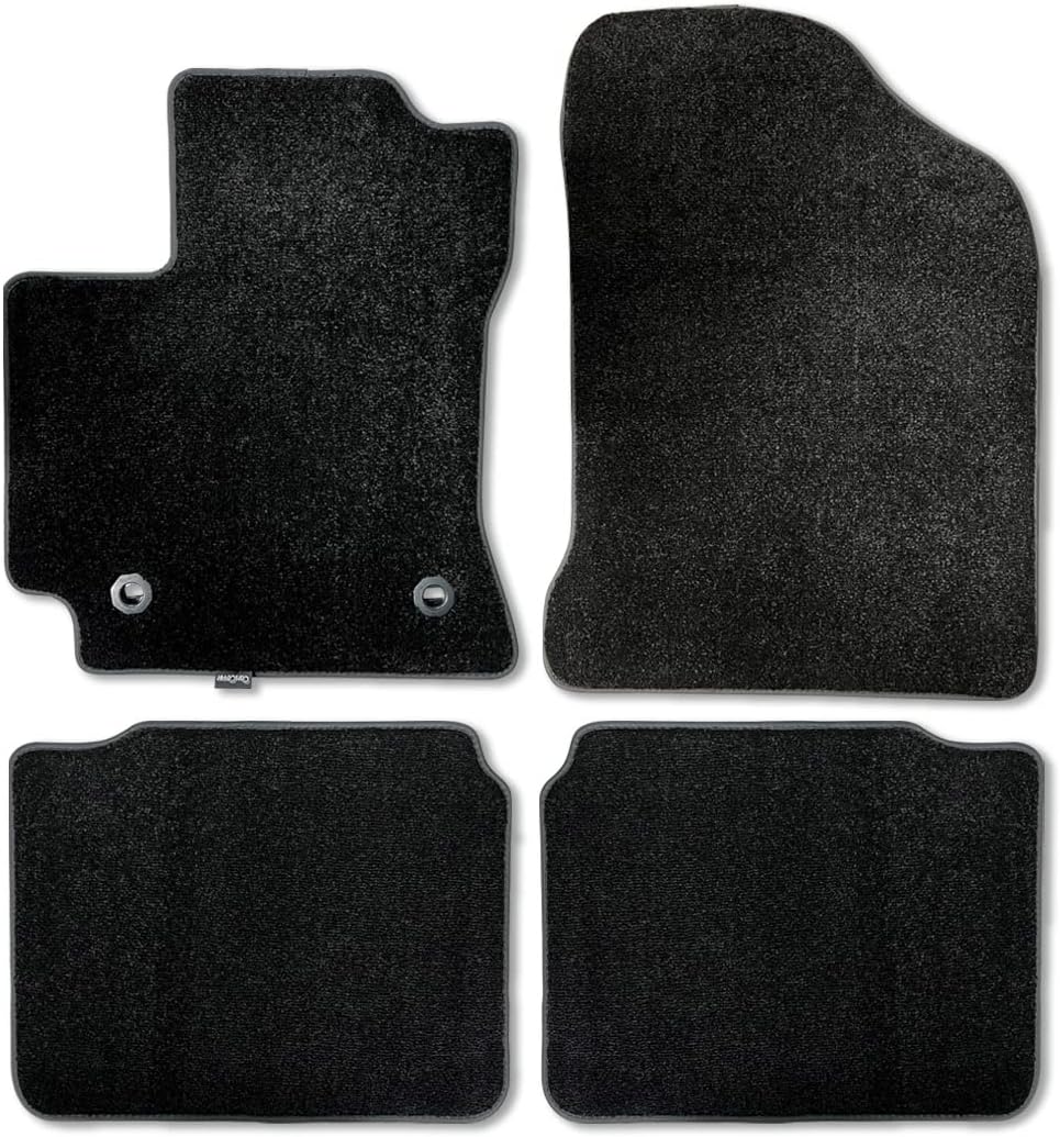 CarsCover Front & Rear Carpet Floor Mats for 2014-2019 Toyota Corolla Black
