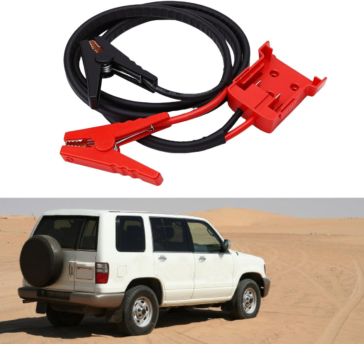 RiToEasysports Battery Jump Starter Cable, 8AWG Silicone Battery Booster Cable for M18 18V Batteries, 392°F Heat Resistance, Strong Clamps, Quick Start for Cars SUVs Light Trucks (5.9FT)