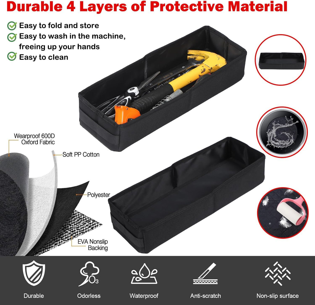 Under Seat Organizer for Hummer EV Accessories Backseat Rear Hidden Under Seat Storage Bags Portable Waterproof Foldable Storage Tool with Handle for Hummer EV SUV Pickup 2024 2025 2026 (B/1PC)