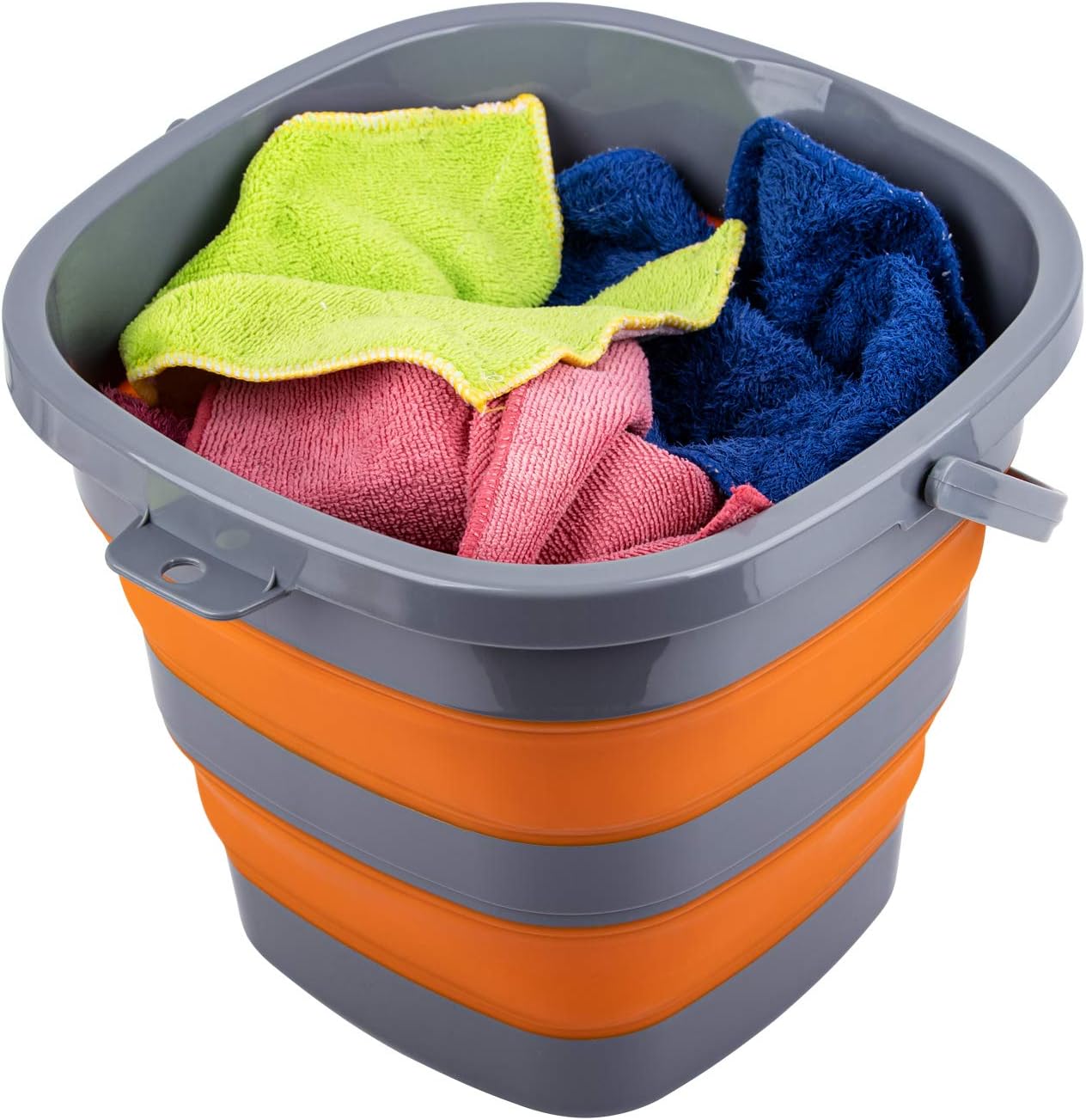 Collapsible Bucket with 1.32 Gallon (5L), Small Plastic Bucket for Sand or Beach, Portable Water Tub for Cleaning, Fishing Water Pail