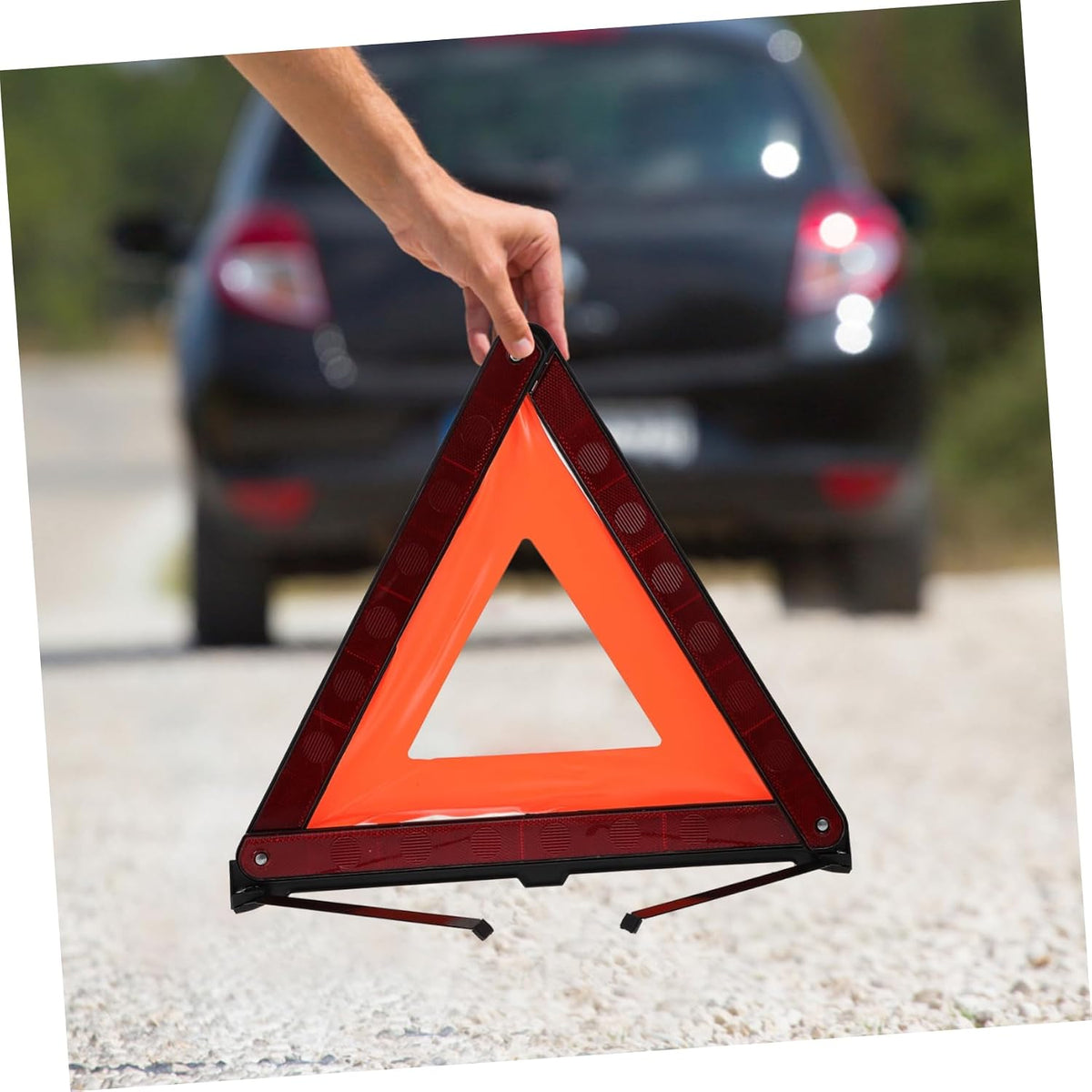 Triangle Warning Sign 3 Pack, Reflective Roadside Safety Kit for Cars