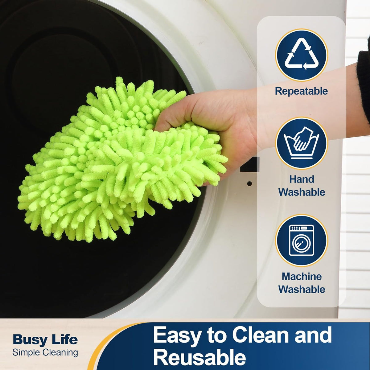 Yocada Car Wash Brush Kit Chenille Microfiber Car Wash Mop Mitt 60"