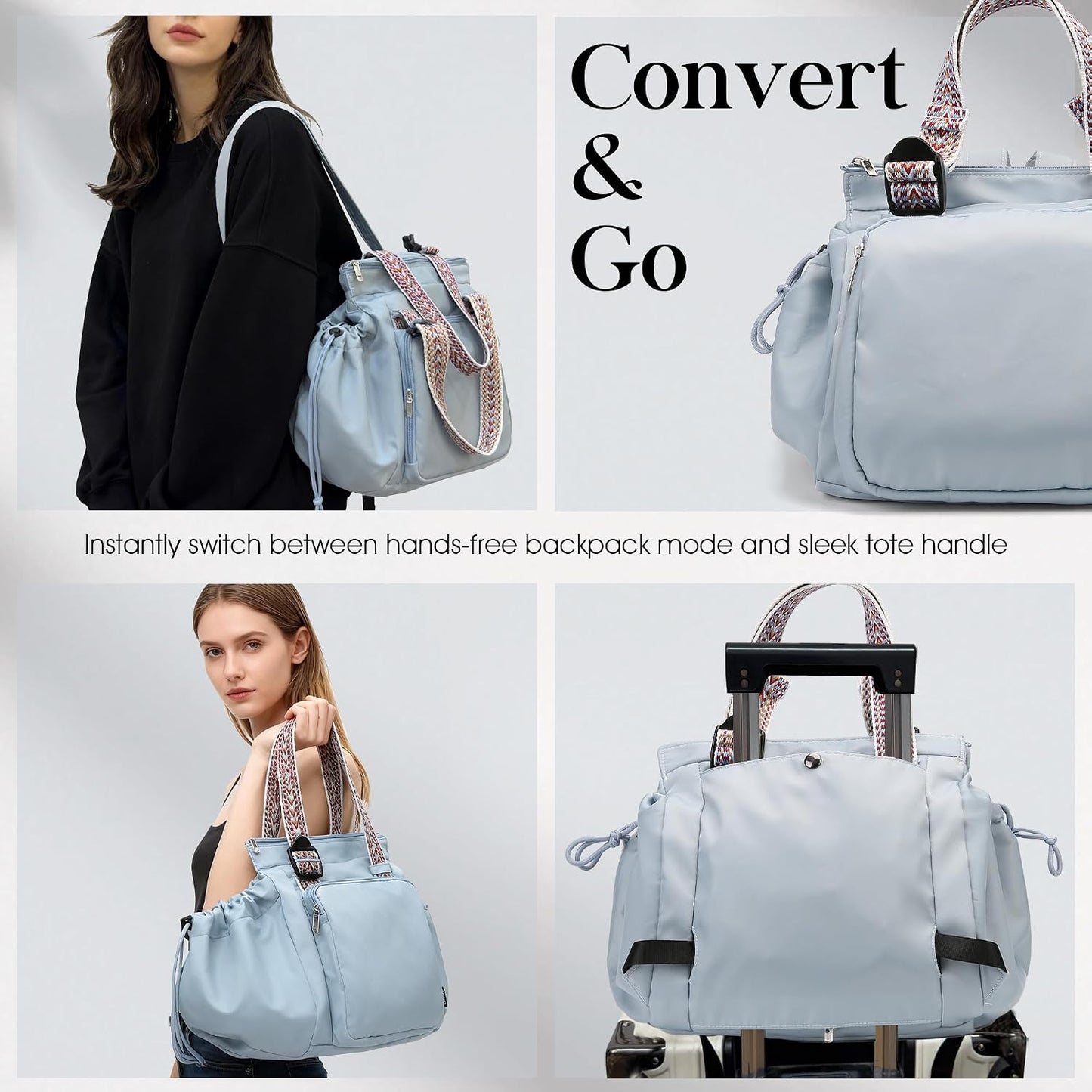 Everyday Bag Tote for Women, Spacious Diaper Bag with 16 Pockets, Durable Travel Bag, Sleek Work Shoulder Bag