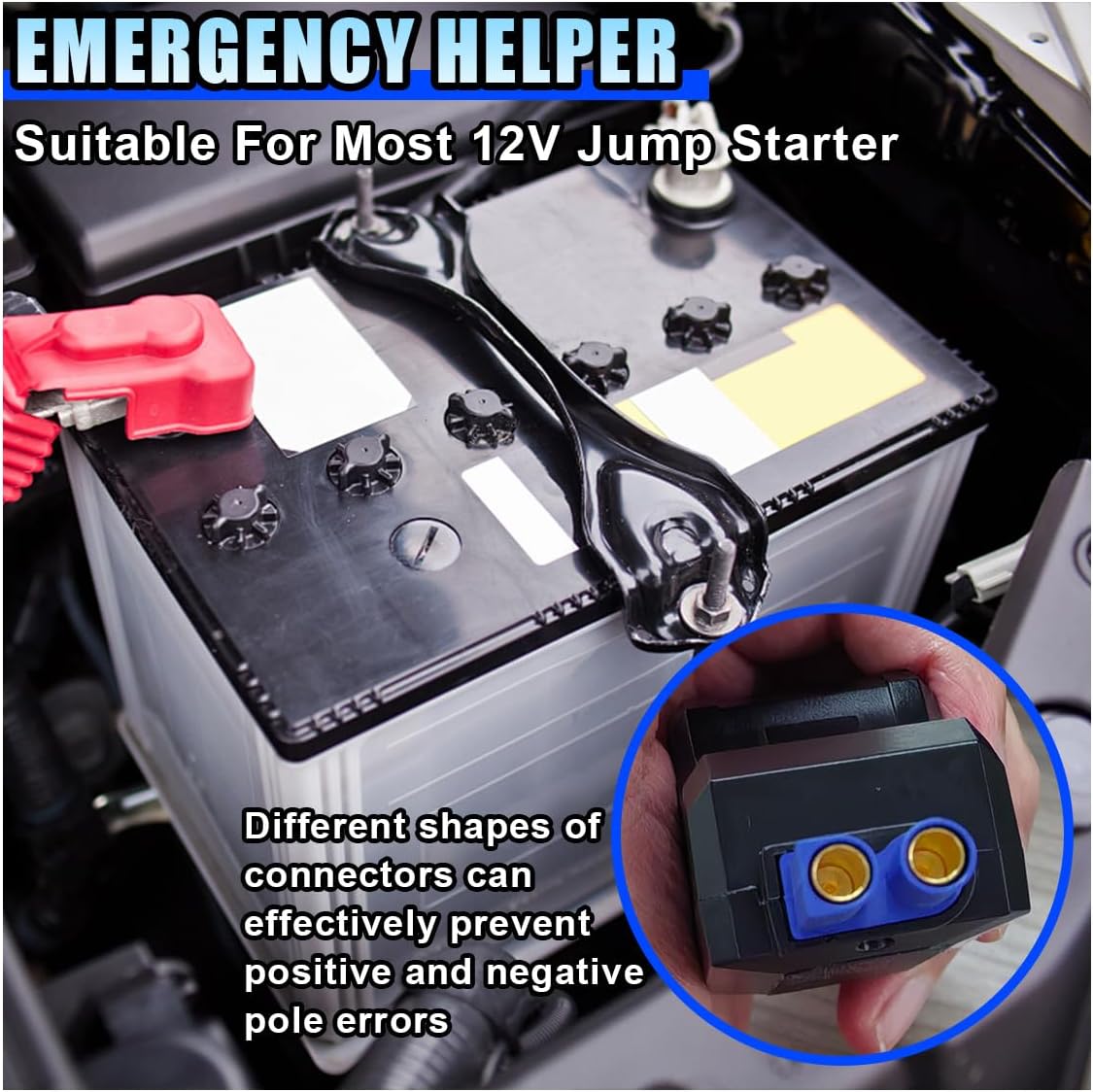 Smart Jumper Starter Clamps, Portable Car Battery Booster Clamp Cables, Automotive Alligator Clamp Replacement, Intelligent Emergency Jumper Cables Clamps Battery Clips for 12V Car Jump Starter
