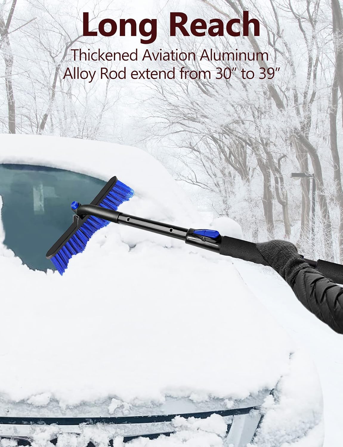 44'' Snow Brush Ice Scraper for Car Windshield Window