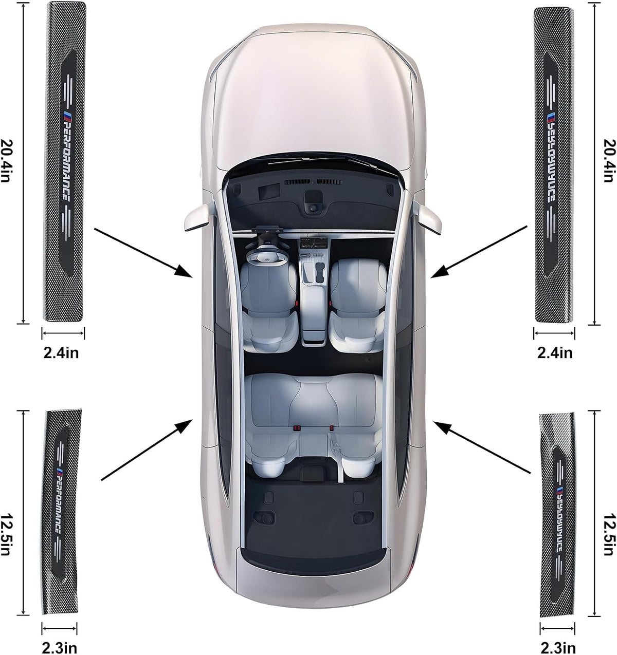 4PCS Door Sill Protector Compatible with BMW 2019-2025 2026 X5 G05 Accessories Carbon Fiber Texture ABS Plastic Material Auto Door Entry Guards