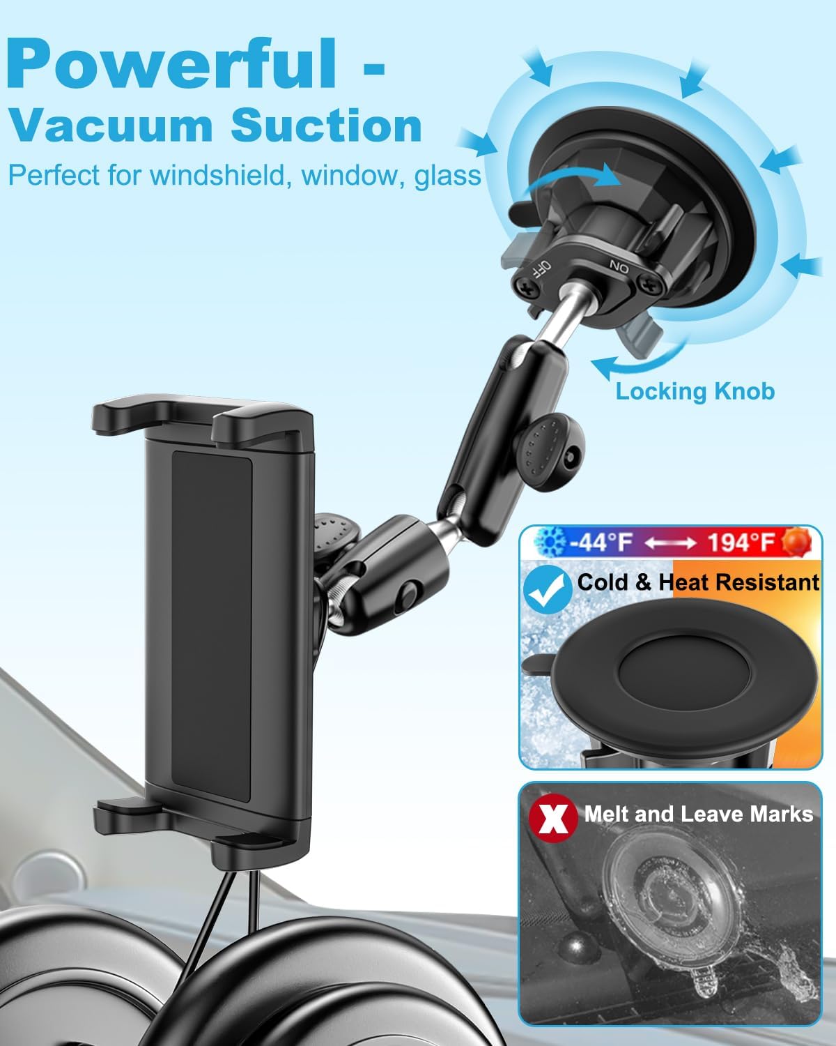 Z Fold Car Holder, Windshield Mount for Foldable Phone, Super Suction Cup