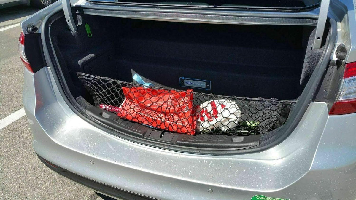 Trunk Organizer for Ford Fusion 2013-2020 – Mesh Car Trunk Organizer – Cargo Net for Coupe, Sedans – Nylon Mesh Netting – Compatible with Ford Fusion 2013-2020