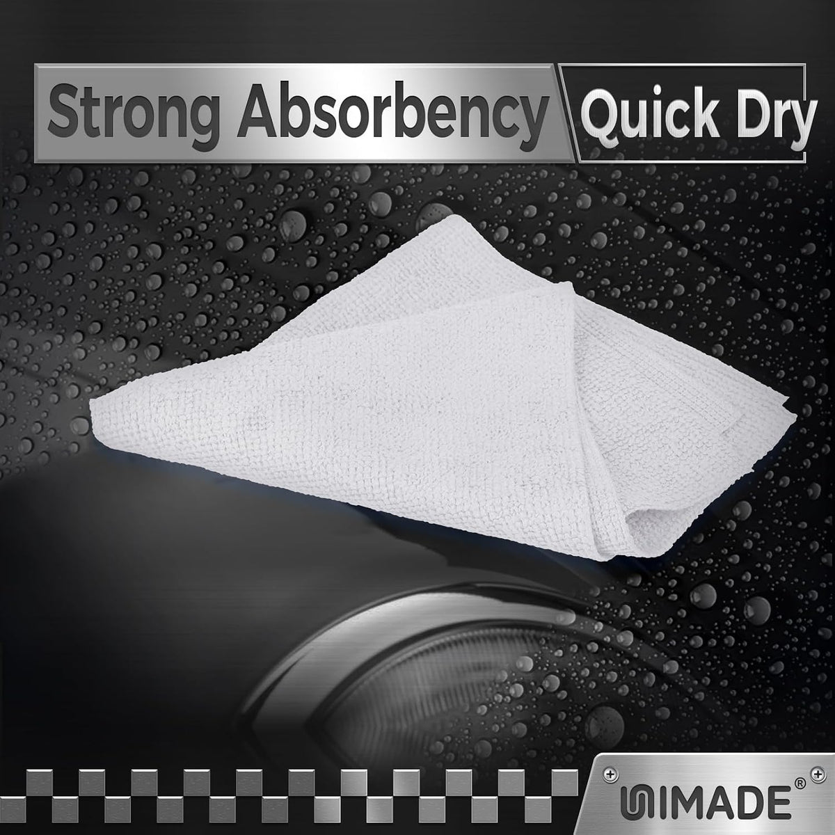 UNIMADE Shop Towels, 100 Pack Commercial Grade Work Rags Microfiber Towels