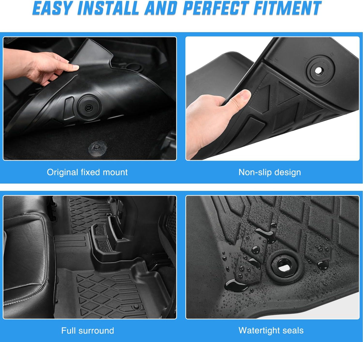Nilight TPE Floor Mats for Dodge Charger AWD Chrysler 300 AWD