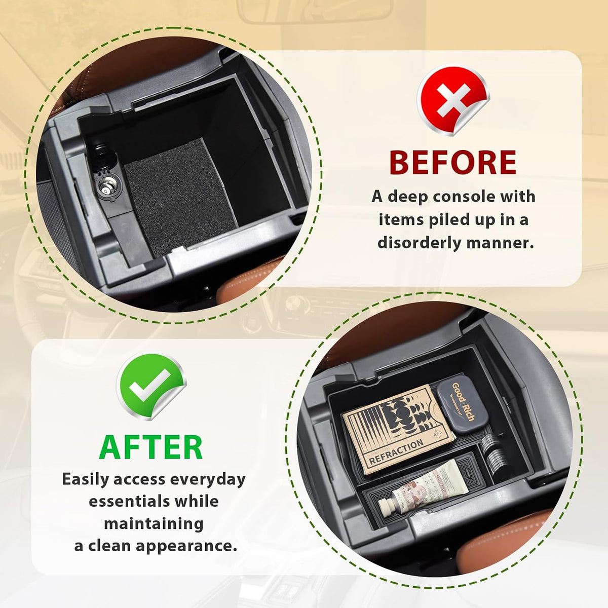 Center Console Organizer Tray for 2019-2024 Subaru Forester