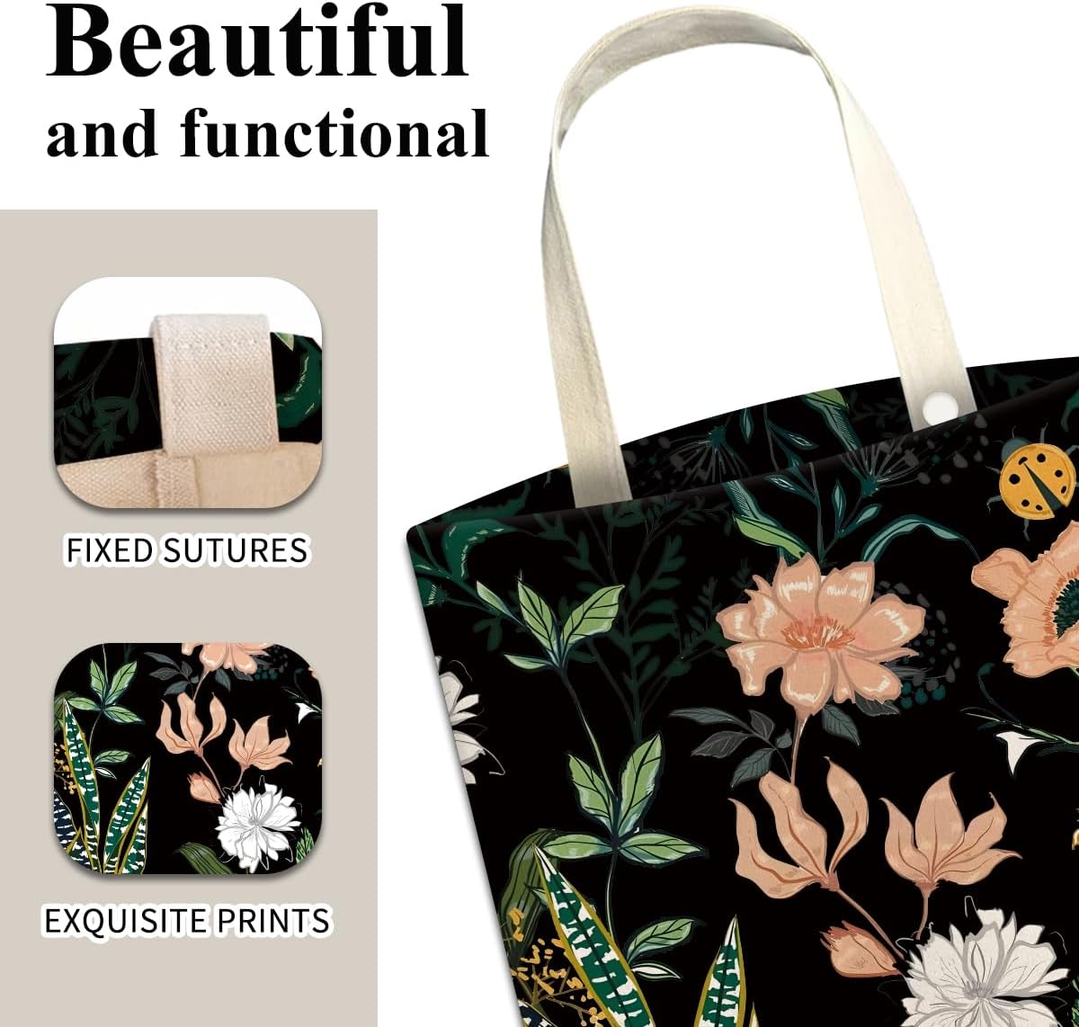 Car Trash Can, Cute Car Trash Bag, Hanging Car Organizer and Storage Bag, Trash Bin for Car Accessories, Vehicle, Travelling, Camping Cute Dark Flower
