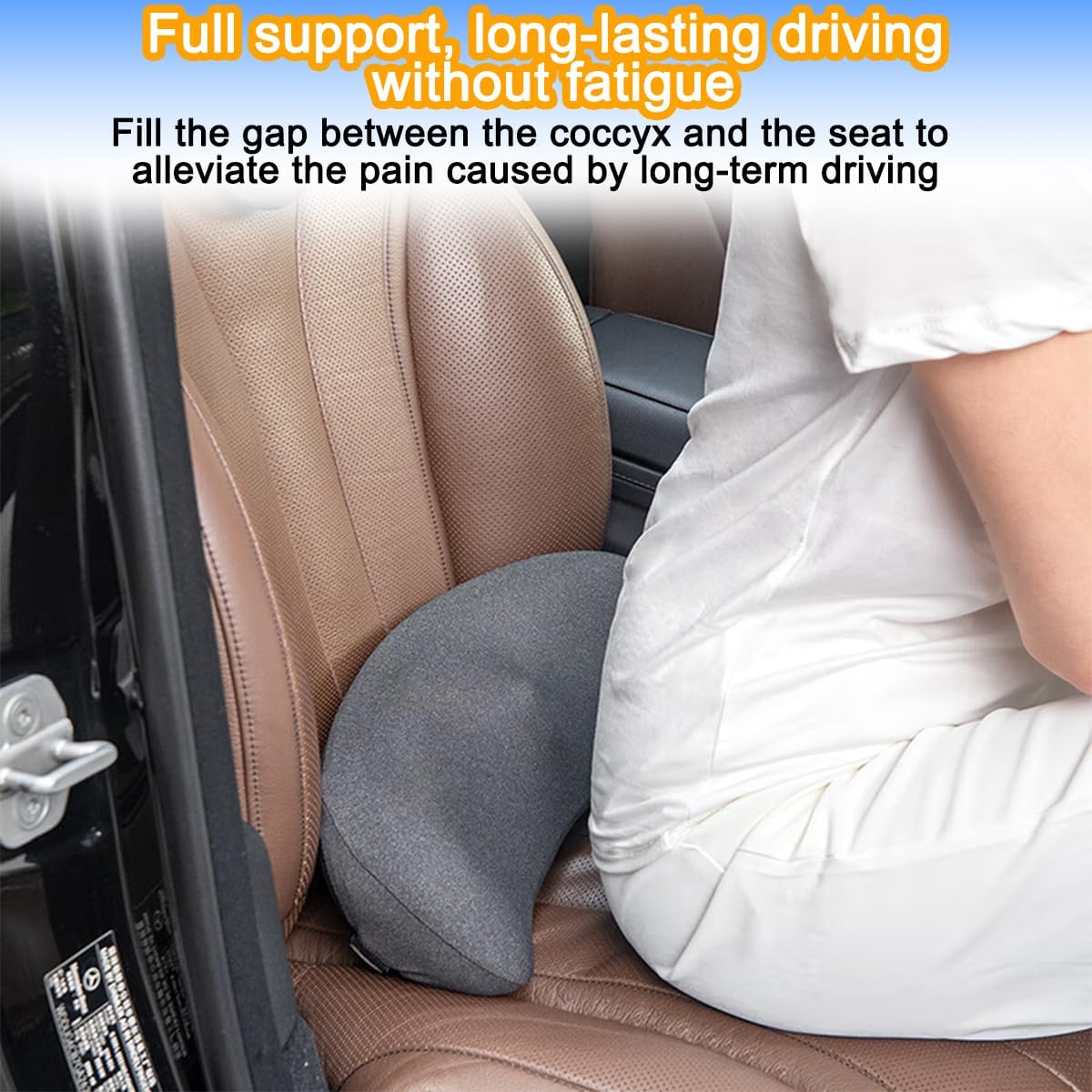Mandark Car Seat Cushion, Memory Foam Vehicle Driver Seat Pad for Back & Sciatica Pain Relief, Comfortable Lumbar Pillow for Driving, Office Chair, Wheelchair, Universal for SUV, Truck, RV (Gray)